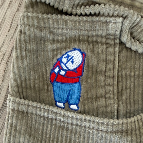 BIGBOY Corduroy Pants in Light Olive with Logo Tag - Picture 3 of 4